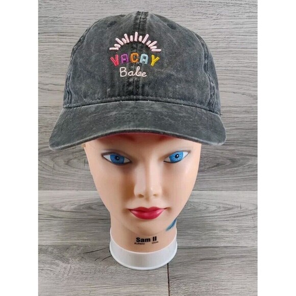 Vacay Babe Gray Ball Cap Hat Adjustable Baseball Hat - Picture 1 of 8
